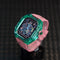 Ultra Modification Transparente Case Applicable To Watch Band Verde Rosado 49mm
