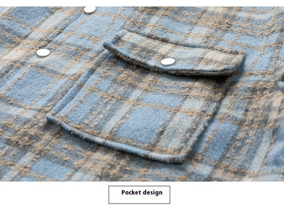 Camisa Casual a Cuadros Estilo Retro Americano para Hombre - Image 25