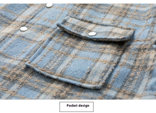 Camisa Casual a Cuadros Estilo Retro Americano para Hombre - Image 25