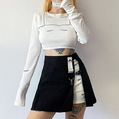 Camiseta Manga Larga Cuello Redondo Ajustada para Mujer - Image 20