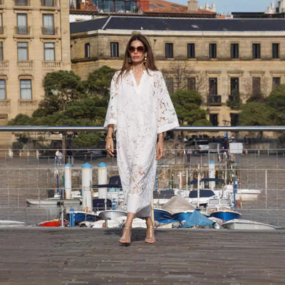 Blusa de Playa Holgada con Encaje - Camisa Vacacional Elegante - Image 3