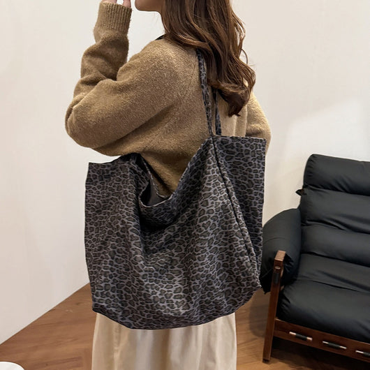 Bolso Retro de Hombro Estampado Leopardo con Textura Casual - Image 18
