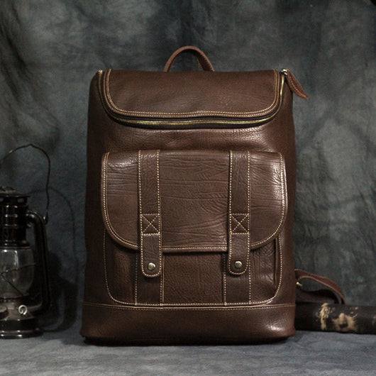 Mochila de Cuero Crazy Horse Estilo Retro para Hombre - Image 6