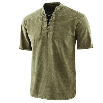 Camisa Retro Hombre Cuello de Corbata Manga Corta Verano - Image 18