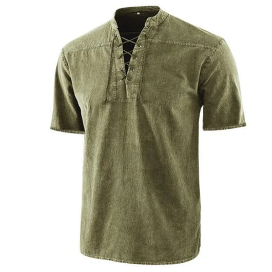 Camisa Retro Hombre Cuello de Corbata Manga Corta Verano - Image 18