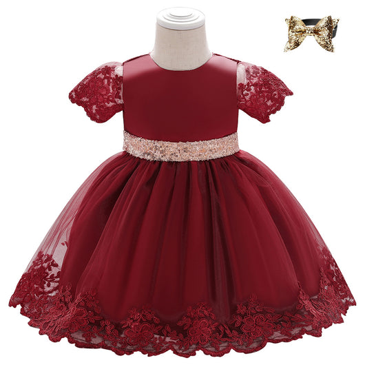 Vestido de Niña de un Año Dama de Honor Floral - Image 12