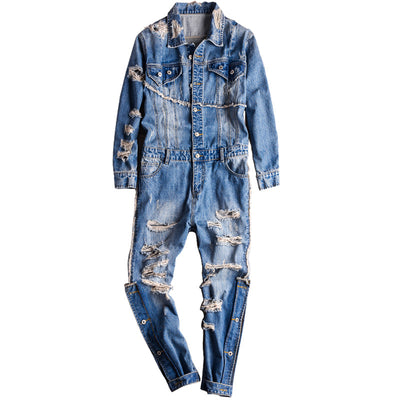 Mono Cargo Hip Hop Denim Rotos con Lavado Urbano - Image 7