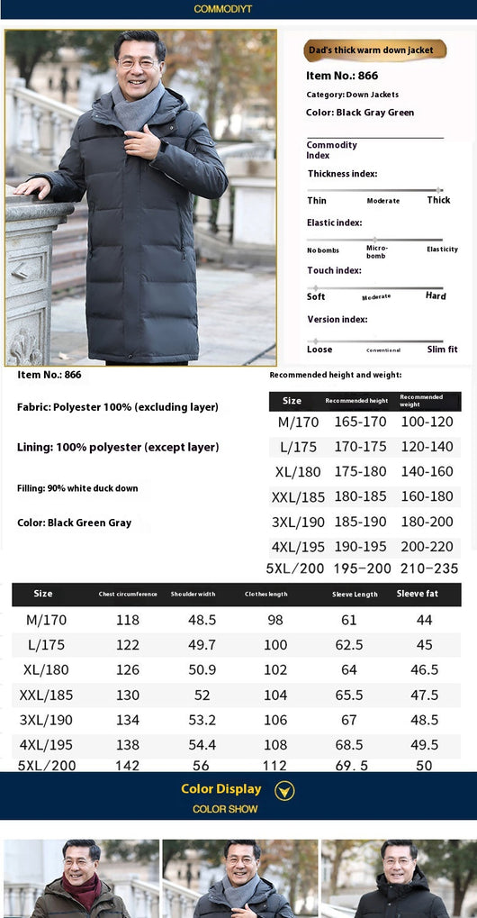 Abrigo Largo Acolchado de Plumas para Hombre - Protección Extrema en Invierno - Image 6