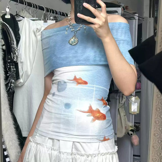 Playera Daikin Fish con Malla Estampada