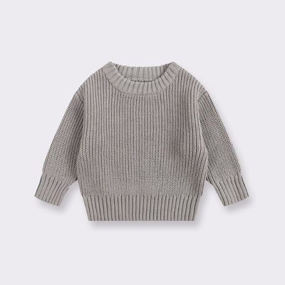 Suéter Básico de Cuello Redondo para Niñas - Colores Lisos - Image 10
