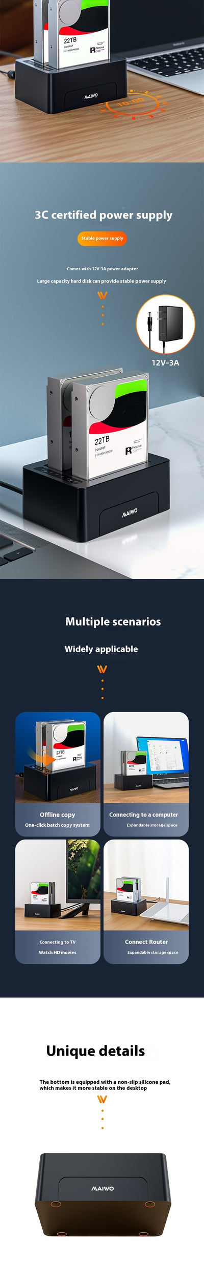 Copiador de Discos Duros Dual 2.5"-3.5" SATA - Docking Station - Image 17