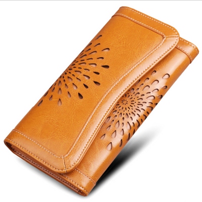 Billetera Larga de Cuero Retro para Mujer con Acabado Encerado - Image 6