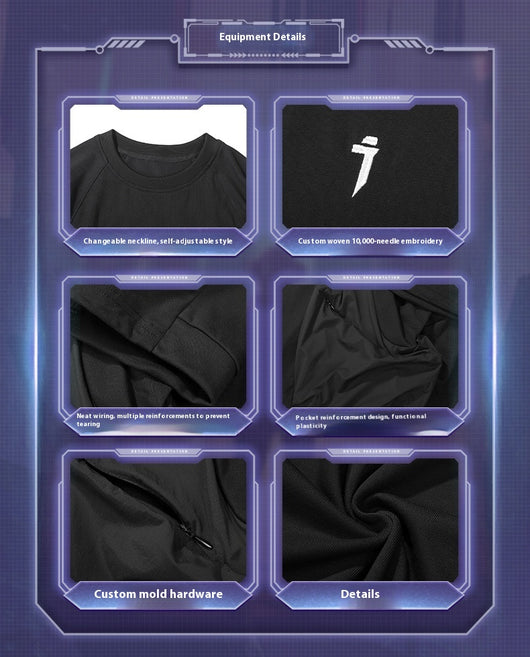 Camiseta Holgada Casual para Hombre con Bolsillos Grandes y Cuello Redondo - Image 13