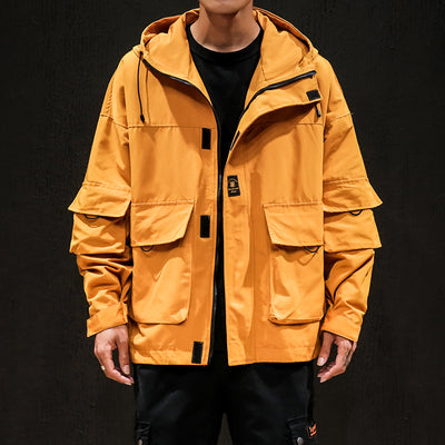 Chaqueta Funcional con Capucha y Múltiples Bolsillos para Hombre - Estilo Urbano Otoño - Image 10