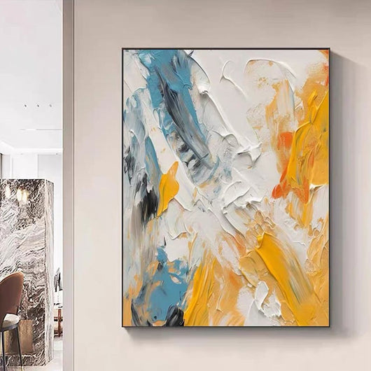 Cuadro Abstracto al Óleo Pintado a Mano sin Marco para Sala Moderna - Image 9
