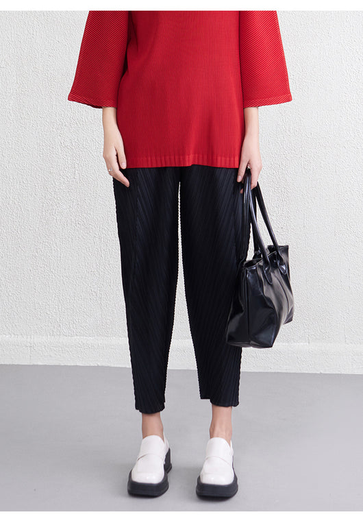 Pantalones Skinny de Cintura Alta con Pliegues Reductores para Primavera y Verano - Image 16