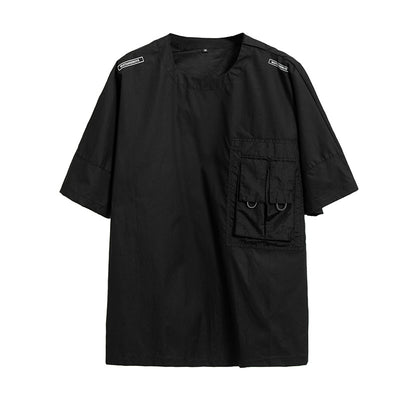 Playera Cargo Suelta Estilo Oscuro para Parejas - Tendencia Urbana con Bolsillos - Image 11