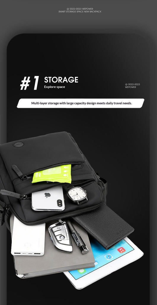 Bolsa Bandolera Impermeable para Hombre - Diseño Casual de Un Solo Hombro - Image 16