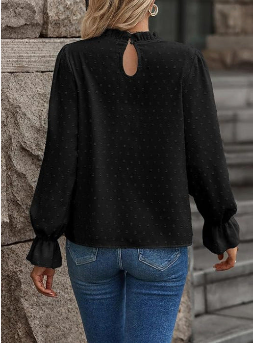 Blusa Jacquard Cuello Redondo Ajustada Efecto Reductor Manga Larga - Image 7