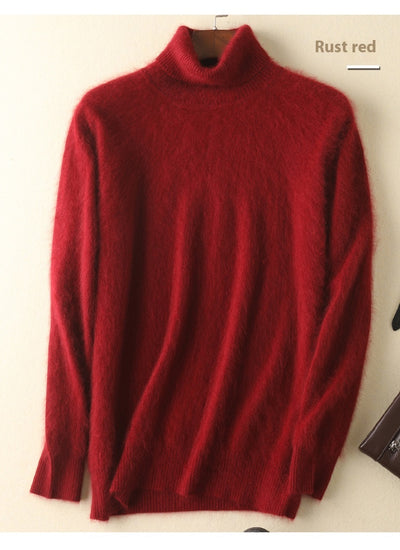Suéter Pullover de Cuello Alto Holgado en Visón para Hombre - Invierno - Image 16