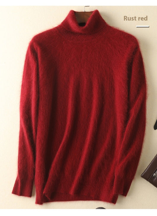 Suéter Pullover de Cuello Alto Holgado en Visón para Hombre - Invierno - Image 16