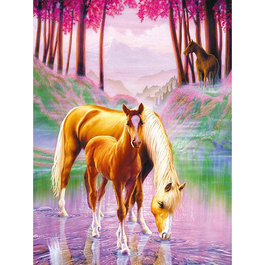 Kit de Bordado Cuadrado y Redondo con Diseño de Caballo para Punto de Cruz - Image 8
