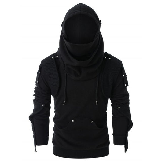 Sudadera con Capucha Estilo Retro con Remaches y Diseño Enmascarado - Image 8