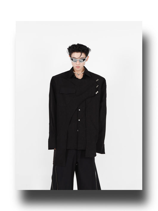 Camisa Acolchada de Manga Larga con Hombros Reforzados y Detalles Metálicos - Image 21