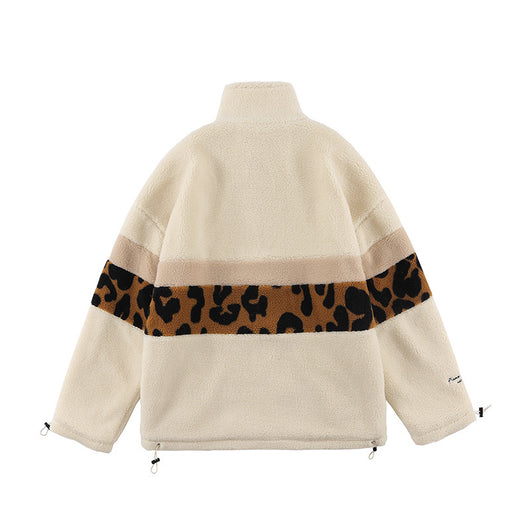 Abrigo de Lana de Cordero Hombre Estampado Leopardo - Corte Holgado y Cálido - Image 16