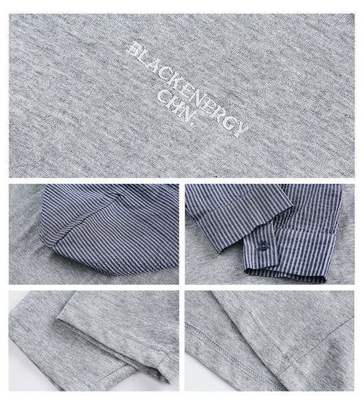 Sudadera Cuadriculada con Capucha Falsa Dos Piezas - Manga Larga Casual - Image 10