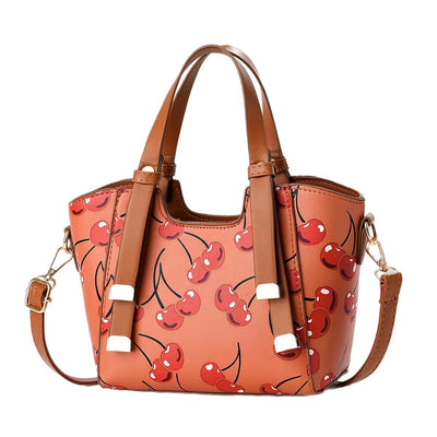 Bolsa Tejida Clásica para Mujer con Estampado de Cerezas - Image 5