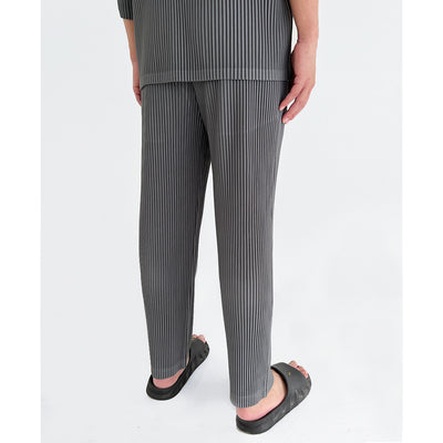 Pantalones Casuales de Hombre con Cintura Elástica y Pliegues - Colores Sólidos Verano - Image 5