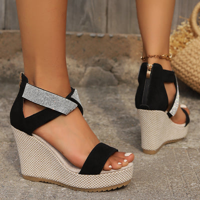 Sandalias Cuña Alta con Diseño de Cristales - Zapatos Plataforma Fashion para Verano - Image 6