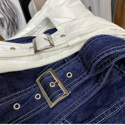 Shorts de Mezclilla Cintura Alta Suelta con Tirantes para Mujer - Image 5