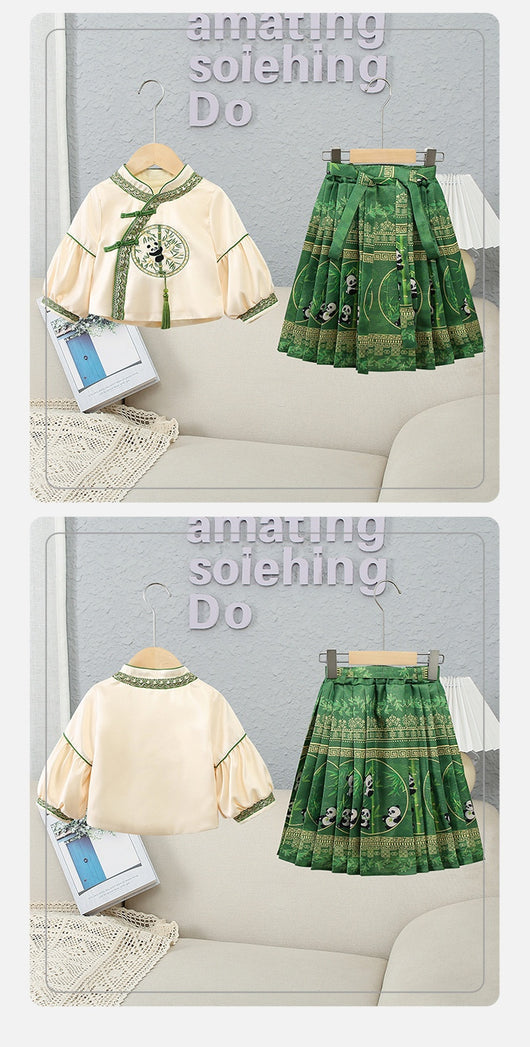 Conjunto Infantil Estilo Nacional - Falda Caballo Chino Dos Piezas - Image 11
