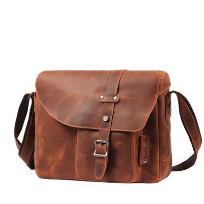 Bolso Mensajero de Cuero Retro para Hombre - Gran Capacidad - Image 6