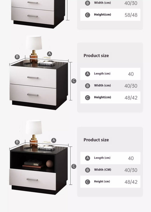 Mesita de Noche Compacta con Estante y Gabinete de Almacenamiento - Image 20
