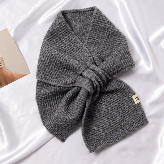 Bufanda Tejida Cruzada Otoño Invierno Estilo Coreano Versátil - Image 3
