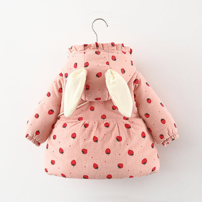 Abrigo de Algodón Niña con Forro Polar Estampado Frutas y Bolsa Incluida - Image 12