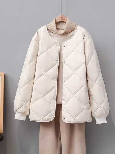 Chaqueta Corta Acolchada con Diseño Rombo para Mujer - Image 17