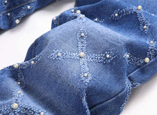 Pantalones Skinny Denim con Bordado de Perlas - Estilo Urbano Trendy - Image 9