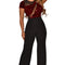 Jumpsuit Corto con Lentejuelas y Detalles de Gasa Irregular