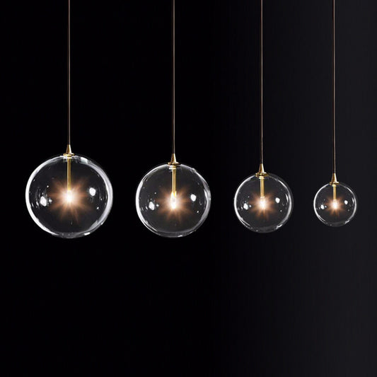 Lámpara de Araña Minimalista Esfera de Cristal Transparente - Image 2