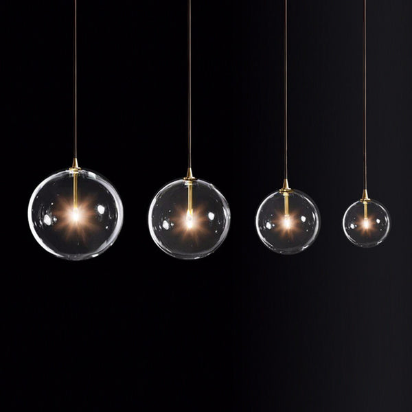Lámpara de Araña Minimalista Esfera de Cristal Transparente
