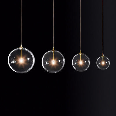 Lámpara de Araña Minimalista Esfera de Cristal Transparente - Image 2