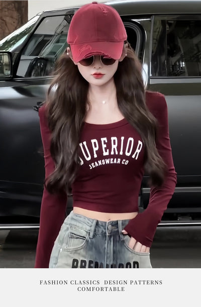 Blusa Corta Ajustada Primavera Otoño - Efecto Moldeador - Image 11