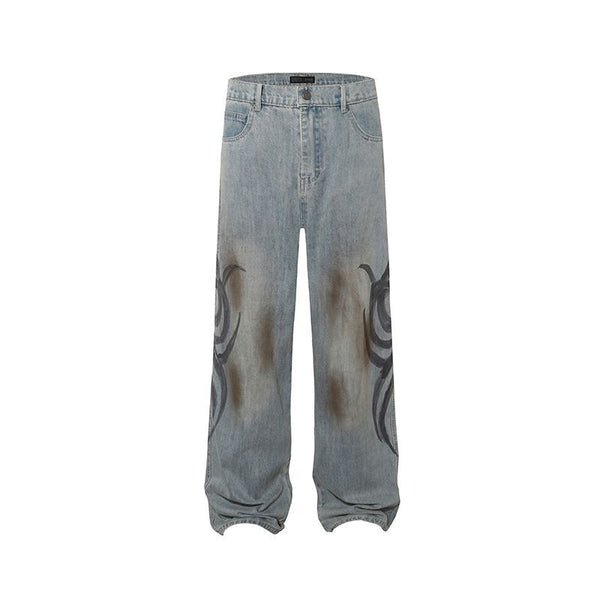 Jeans de Diseño Industrial Americano con Lavado Pesado