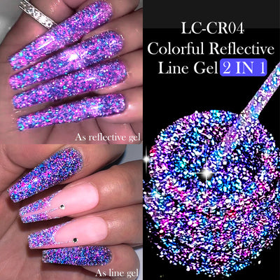 Gel de Uñas Efecto Espejo Brillante con Lentejuelas Reflectantes - Image 24