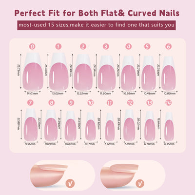 Uñas Postizas Estilo Francés Desmontables sin Marcas - Image 33