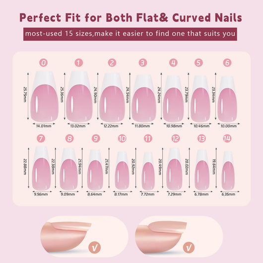 Uñas Postizas Estilo Francés Desmontables sin Marcas - Image 33